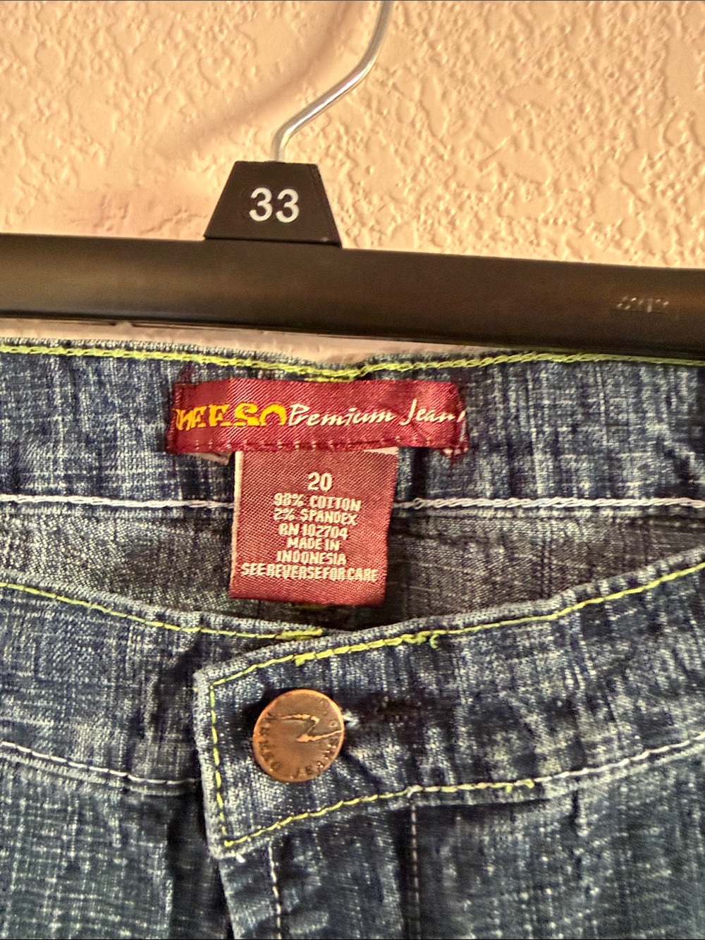 Neeso Jeans Vintage Women's Capri Denim Jeans - Blue - Picture 6 of 9